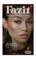 Fazit makeup patches with flaming eye speckles for a bold, shimmering festival look