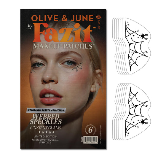 Fazit Makeup Patches with Halloween webbed speckles for party sparkle.