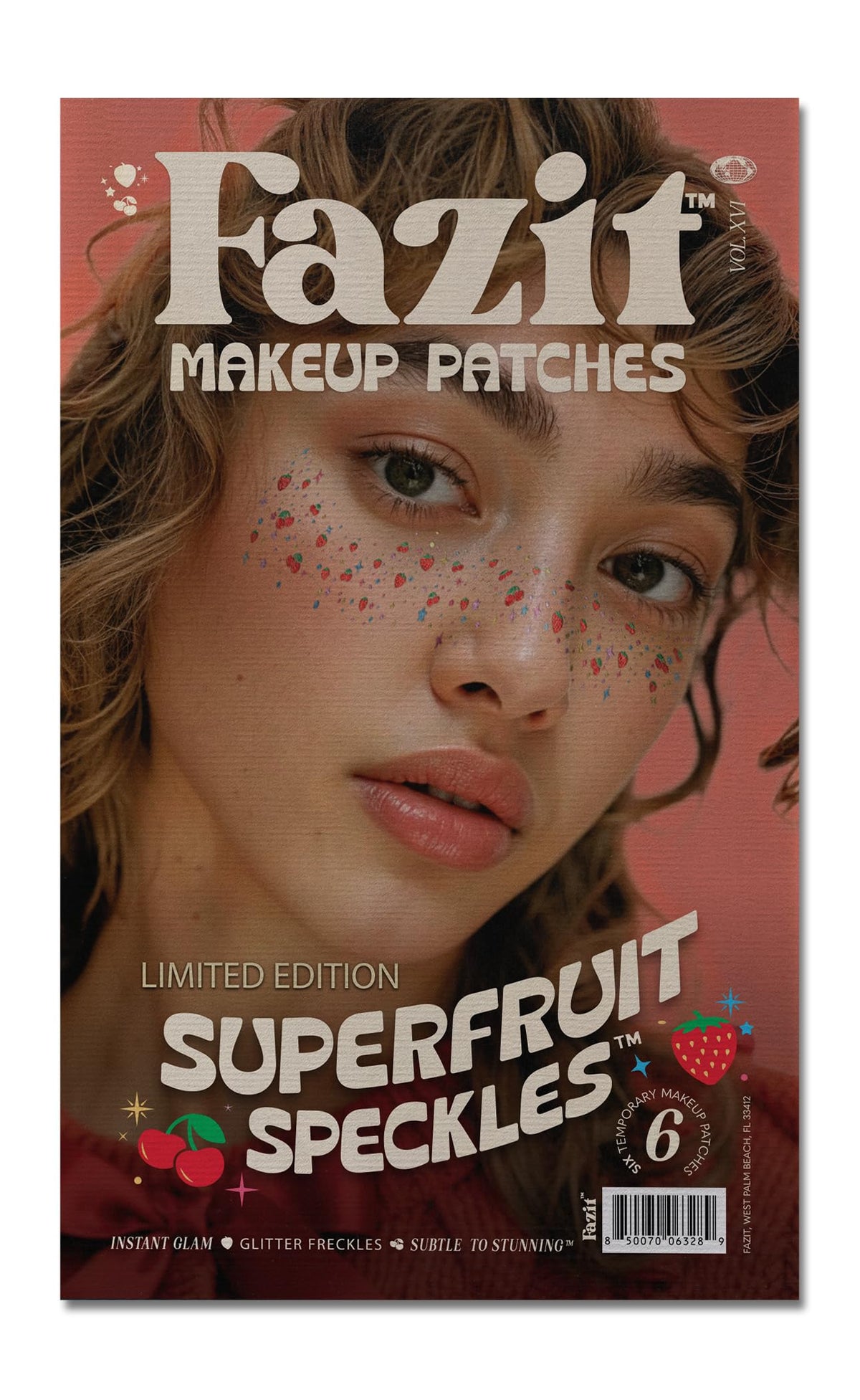 Fazit Makeup Patches with superfruit speckles deliver lasting sparkle for festival looks.
