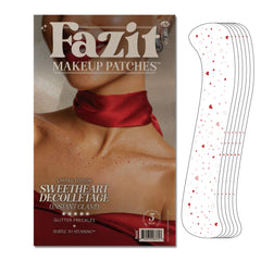 Fazit patches on the decolletage, closeup for a soft shimmering speckle glow.