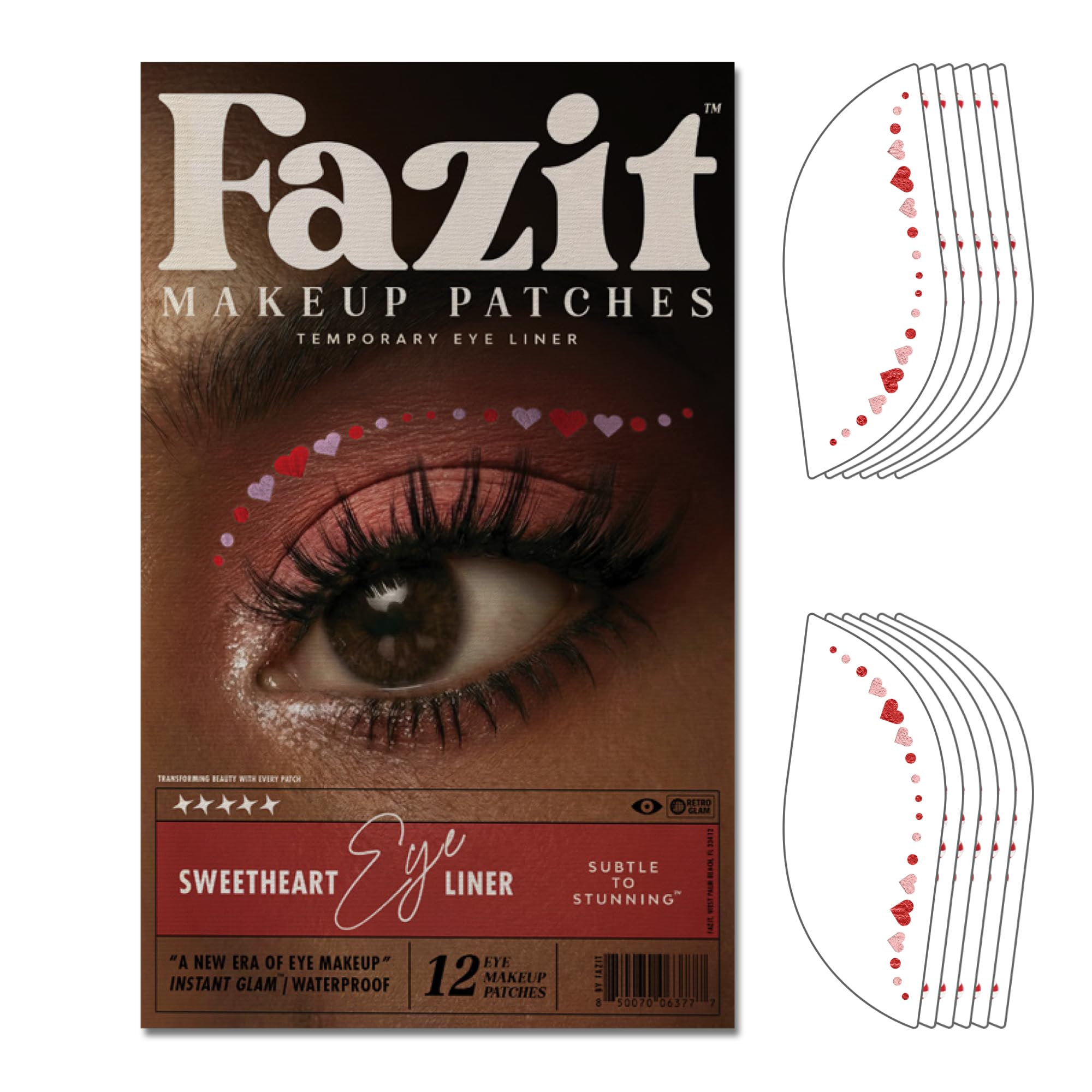 Fazit Sweetheart Wing Eyes patches create easy, sparkly winged look for festive occasions.