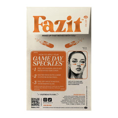Fazit patches waterproof swatch shows long-lasting sparkle for outdoor events.