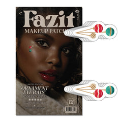 Fazit Ornament Eye Ray patches glow on skin for a playful sparkle look.
