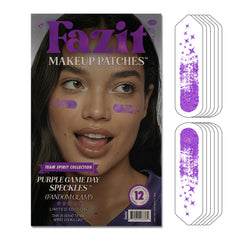 Fazit Purple Game Day Speckles makeup patches add shimmering coverage for all-day wear.