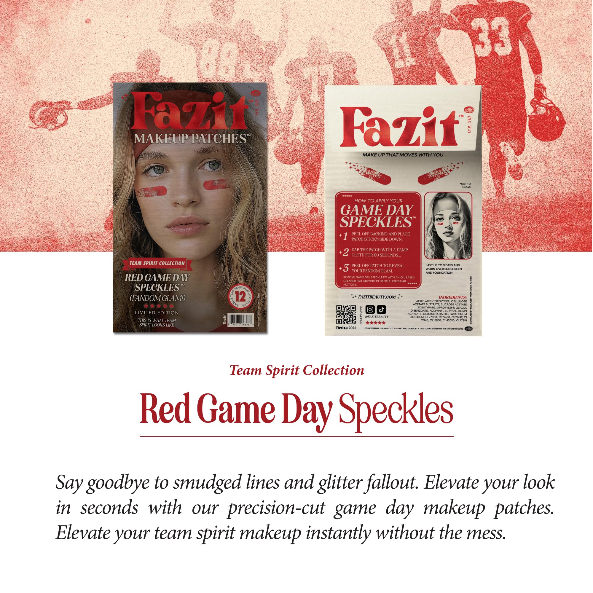 Fazit makeup patches red game day speckles add playful charm for festivals