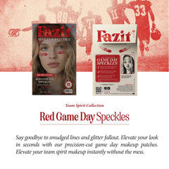 Fazit makeup patches red game day speckles add playful charm for festivals