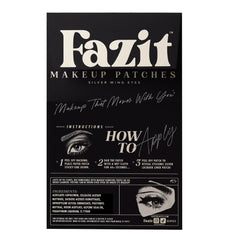Fazit Silver Wing Eye Patches applied on eyelid for durable, water-resistant sparkle.