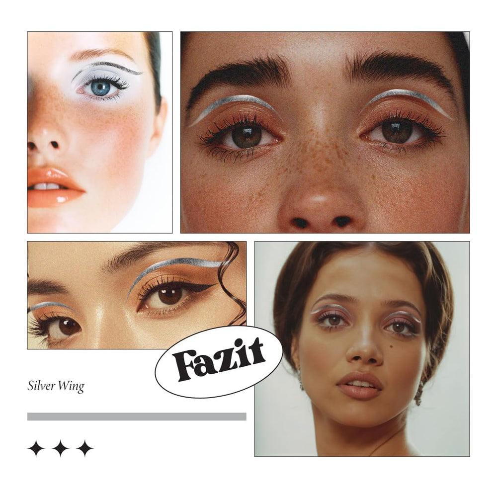 Fazit Silver Wing Eye Patches come in a compact package for quick glam.
