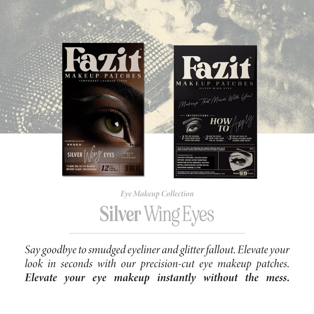 Fazit Silver Wing Eye Patches provide a playful touch for everyday or event-ready looks.