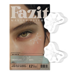 Fazit Snowflake Eye Rays patches closeup showing skin-friendly glitter accents