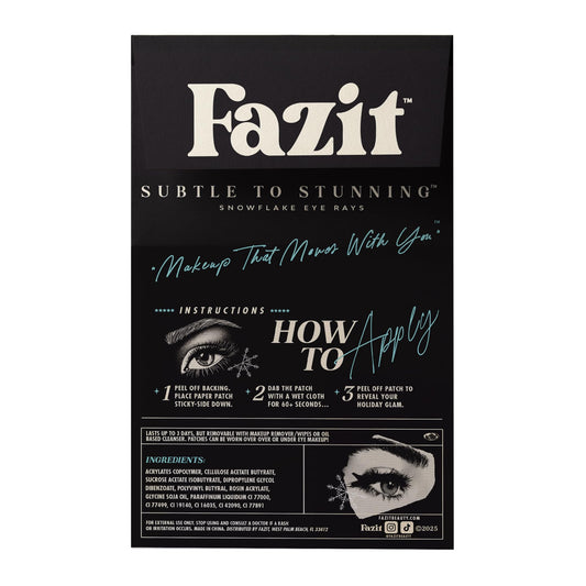 Fazit Snowflake Eye Rays on skin for subtle, long-lasting sparkle