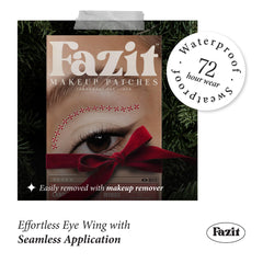 Fazit speckle makeup patches close-up showing easy, mess-free application.