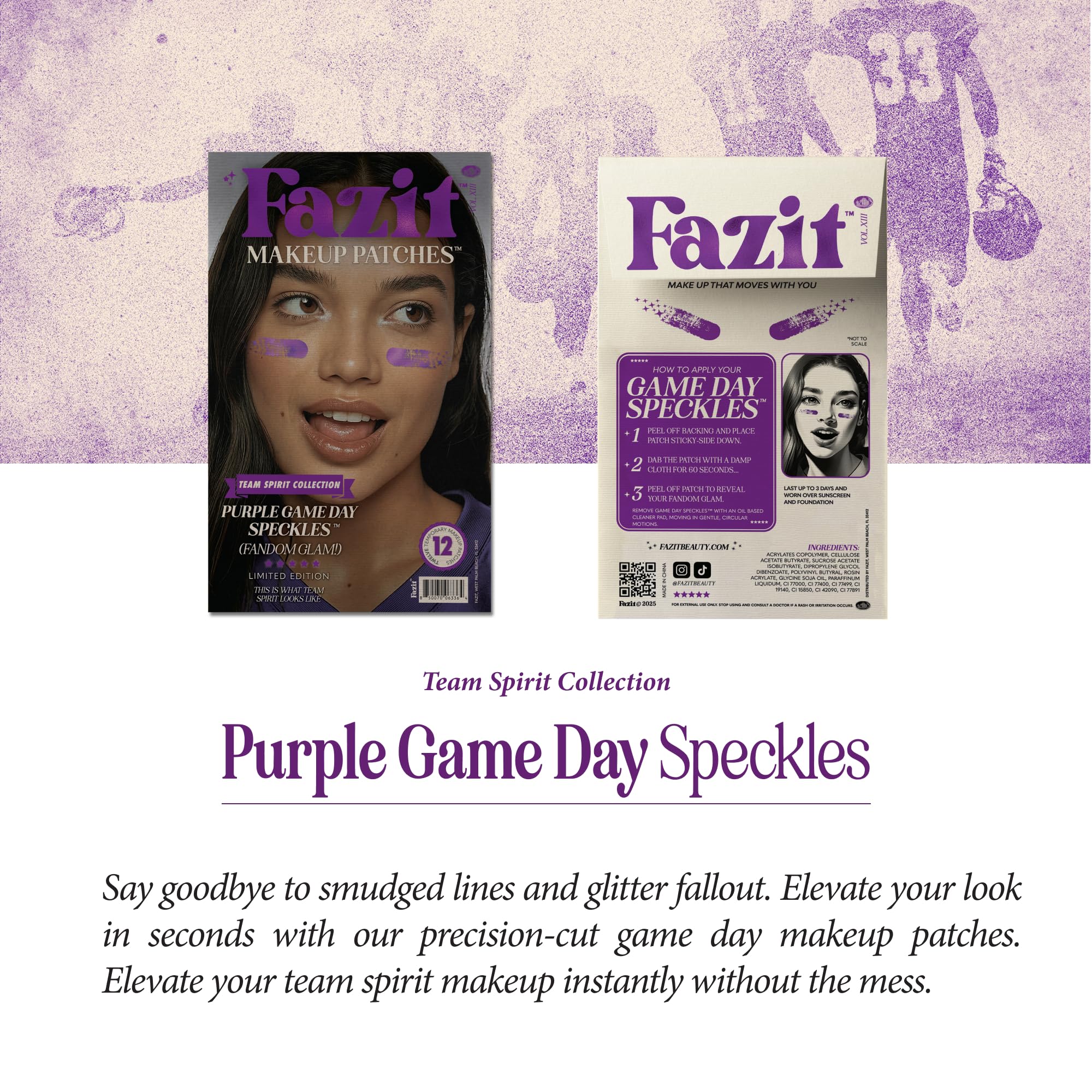 Fazit Waterproof makeup patches stay put during workouts and poolside moments.
