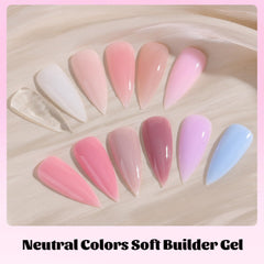 Fcozpjk nude pink base gel blending with natural nails
