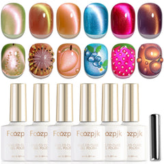Fcozpjk Cat Eye Gel Polish Set packaging for easy home manicure.
