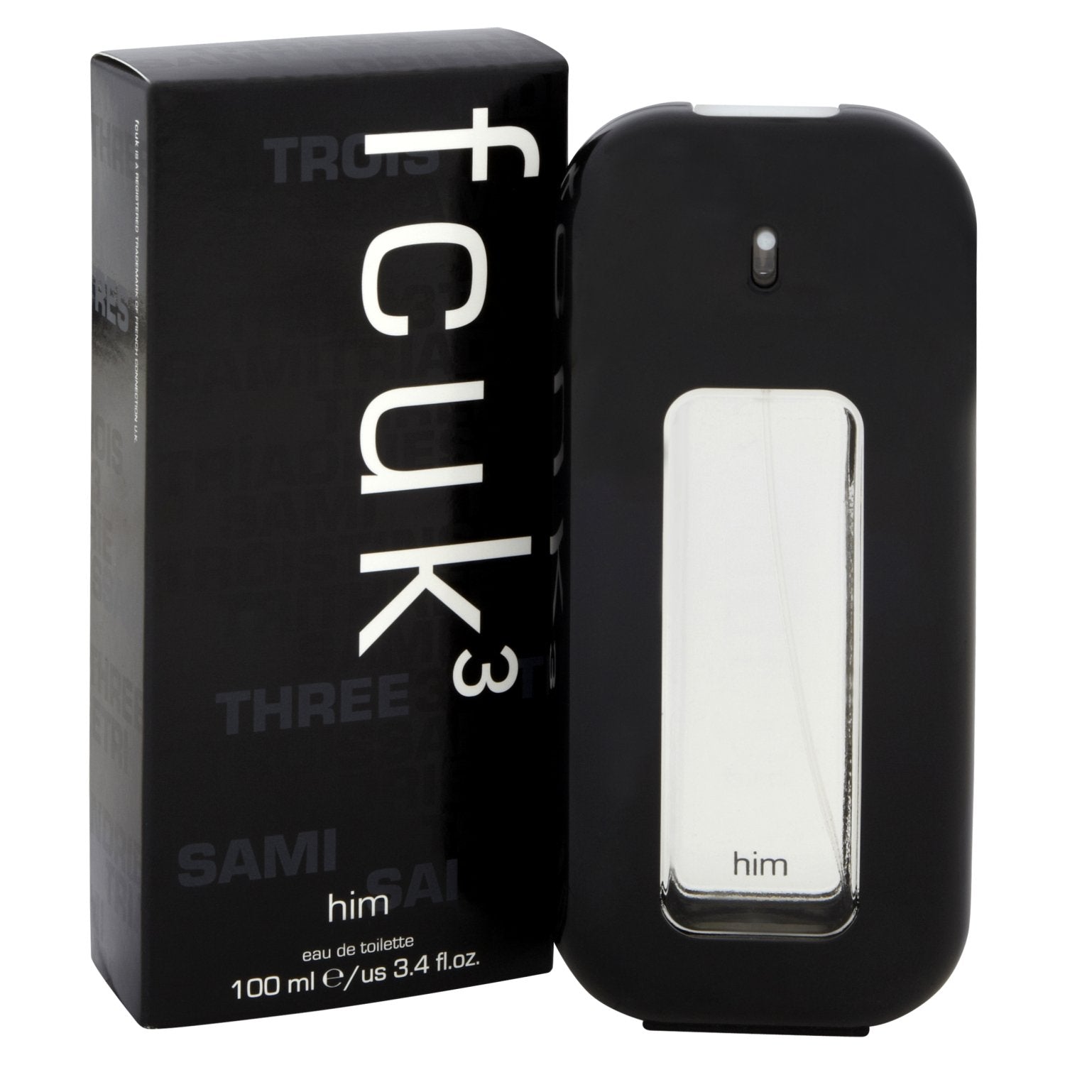 FCUK 3 fragrance bottle front view, ideal for casual wear
