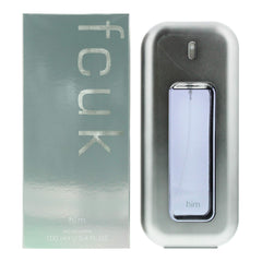 FCUK Him bottle front—sleek design ideal for everyday confidence.