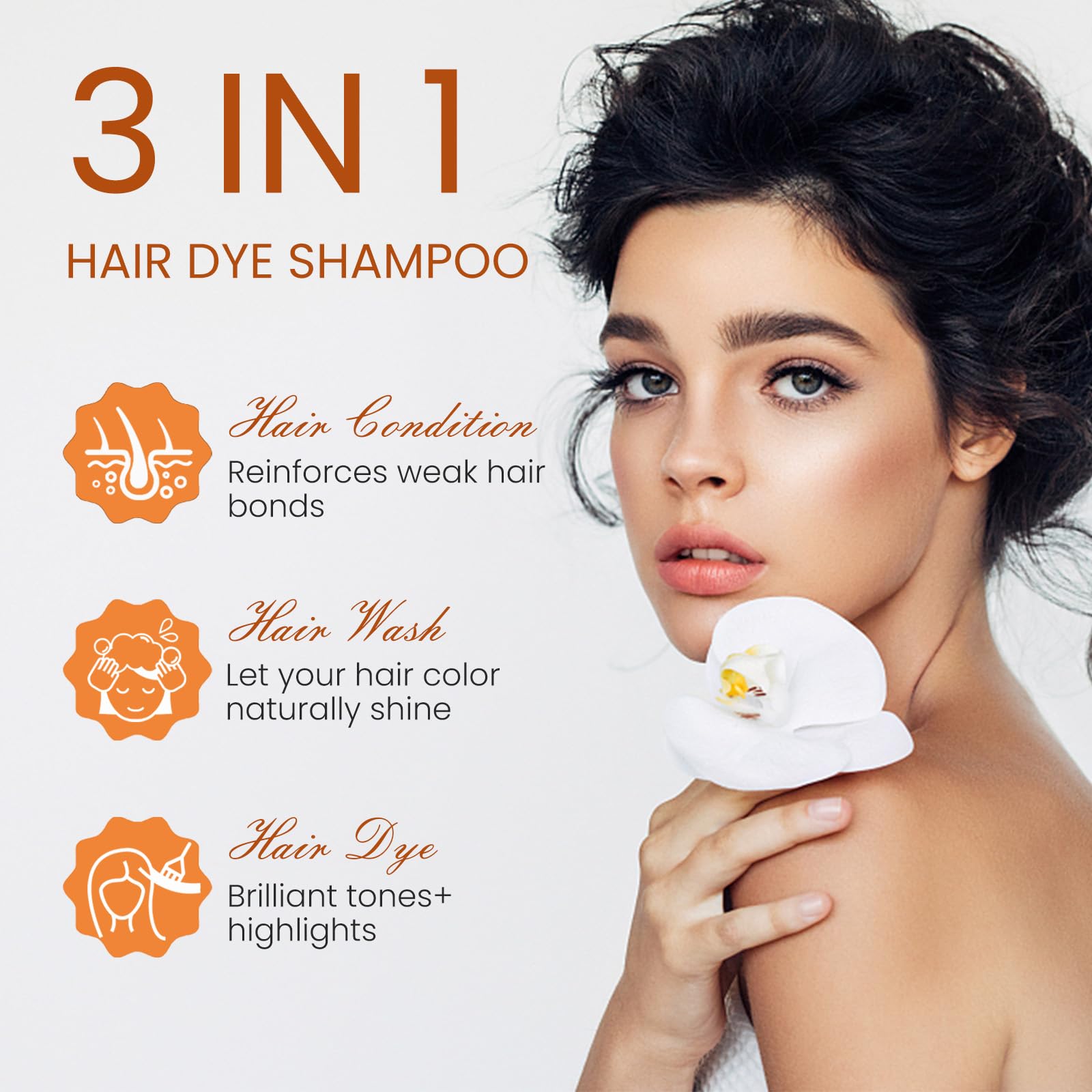 Fedulili gray hair coverage shampoo application reveals natural shade results.
