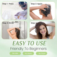 Fedulili Hair Dye Shampoo packaging highlighting suitability for all hair types