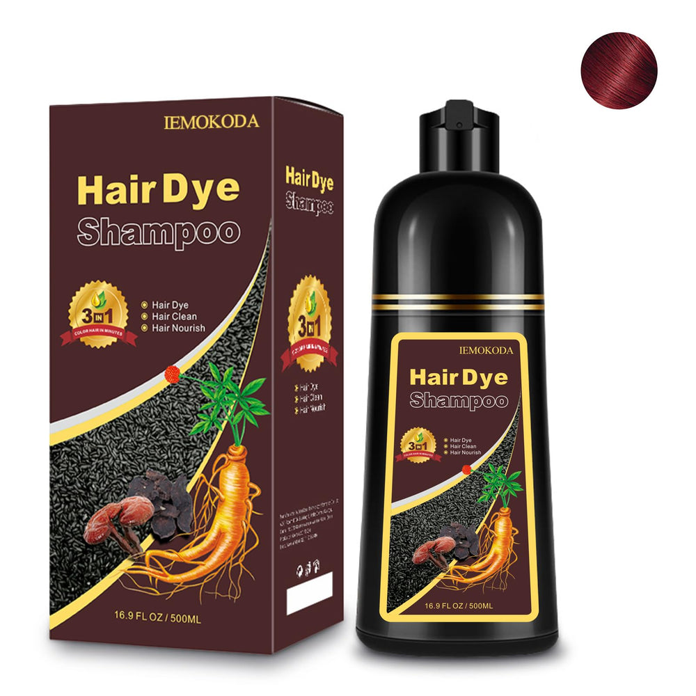 Fedulili Hair Dye Shampoo bottle showing easy press-and-apply action for quick color