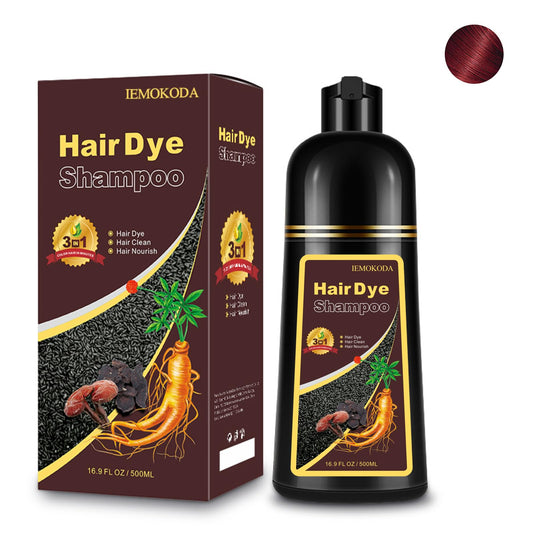 Fedulili Hair Dye Shampoo bottle showing easy press-and-apply action for quick color