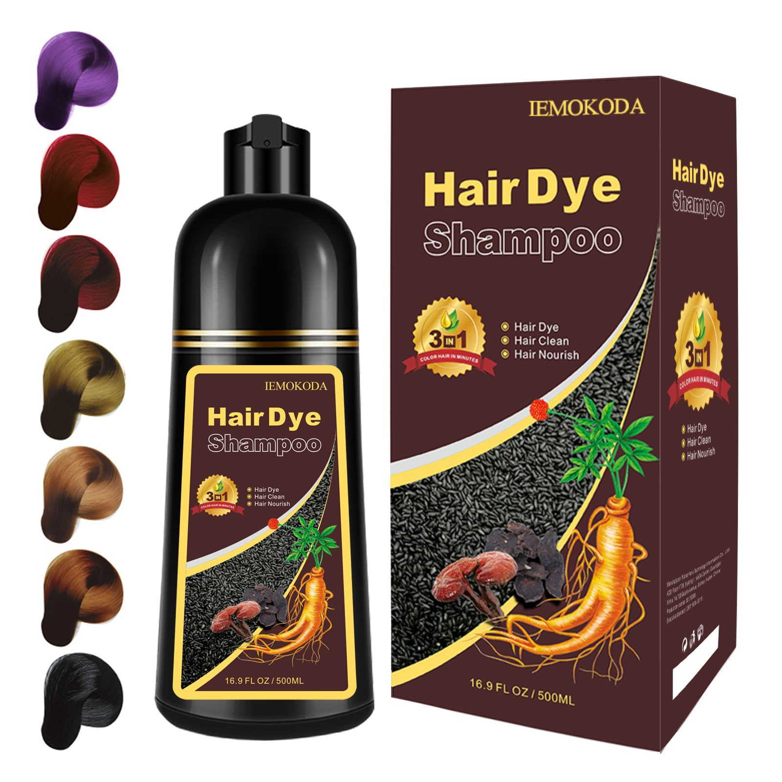 Fedulili light brown hair dye shampoo bottle pouring for easy color touch-up