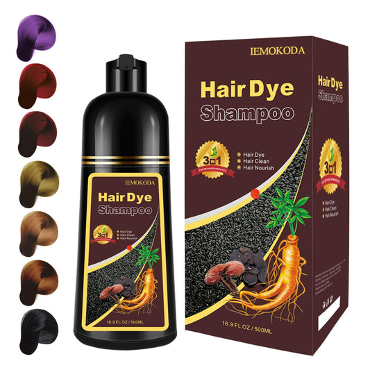 Fedulili light brown hair dye shampoo bottle pouring for easy color touch-up