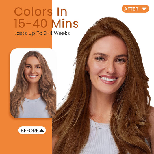 Fedulili light brown hair dye shampoo foam application for even coverage