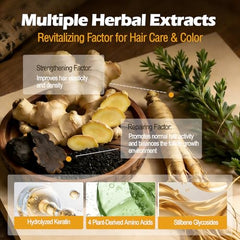 Close-up of plant extracts in formula supporting hair health.