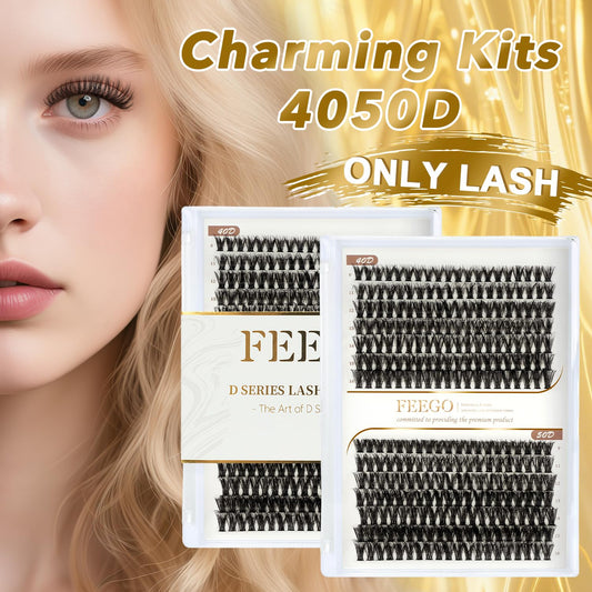 FEEGO cluster lashes in premium soft fibers for comfortable wear