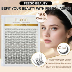 Feego lash cluster cross-design blends with your lashes for seamless fullness