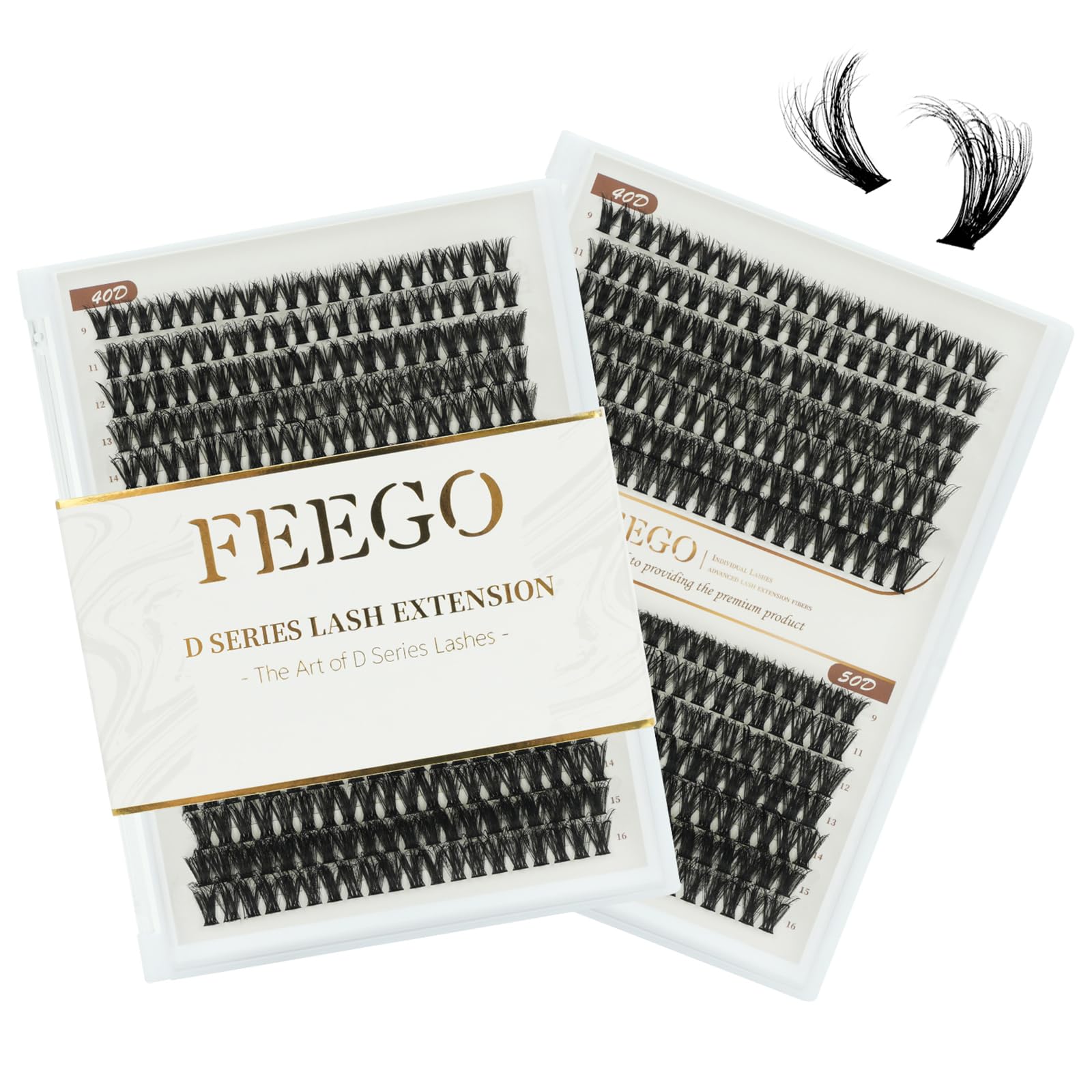 FEEGO lash extension kit featuring fluffy 9-16mm lashes for voluminous, natural look
