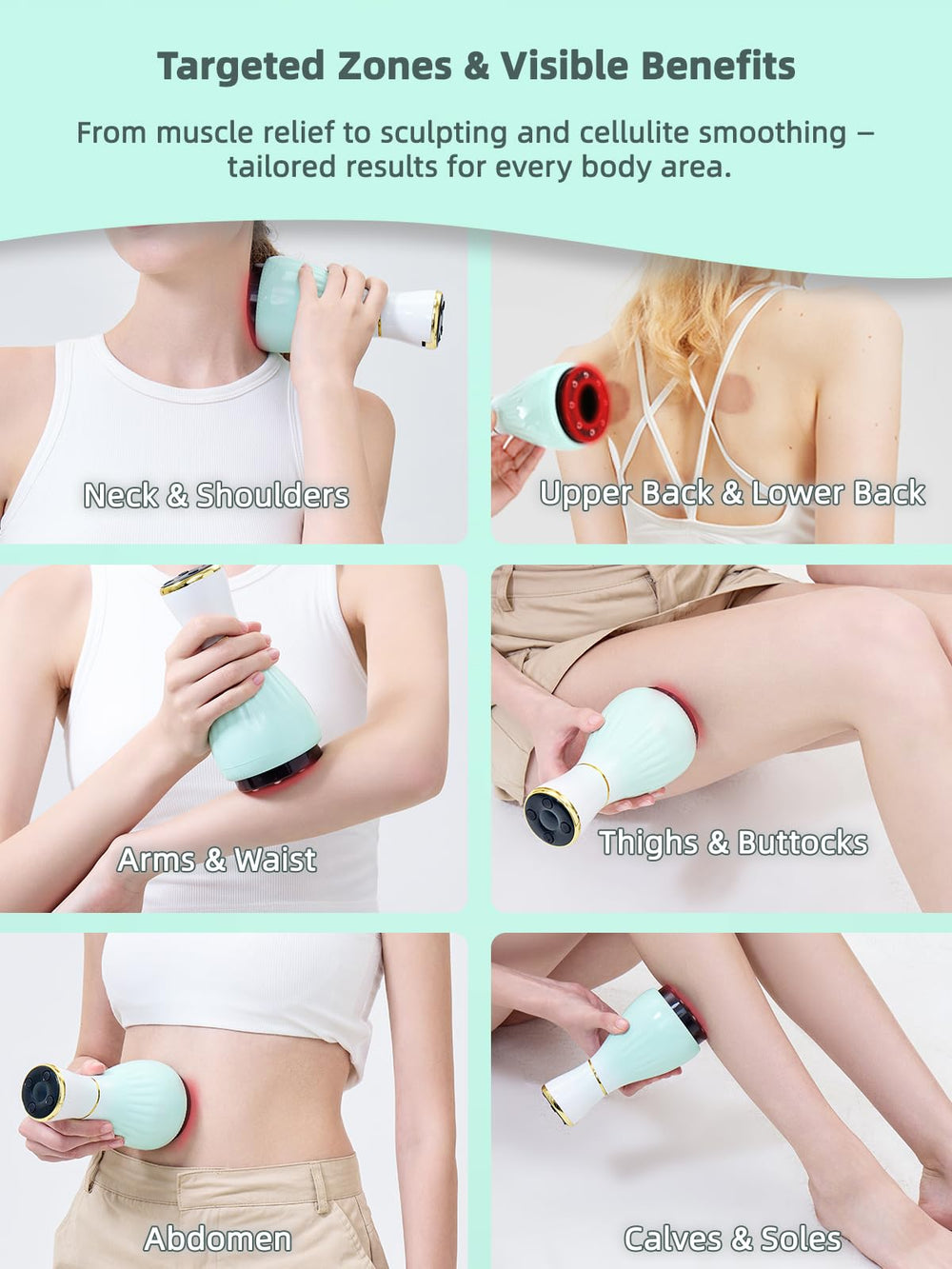 FEEJOY 12-suction levels unit conveys versatility for gentle to deep sessions.