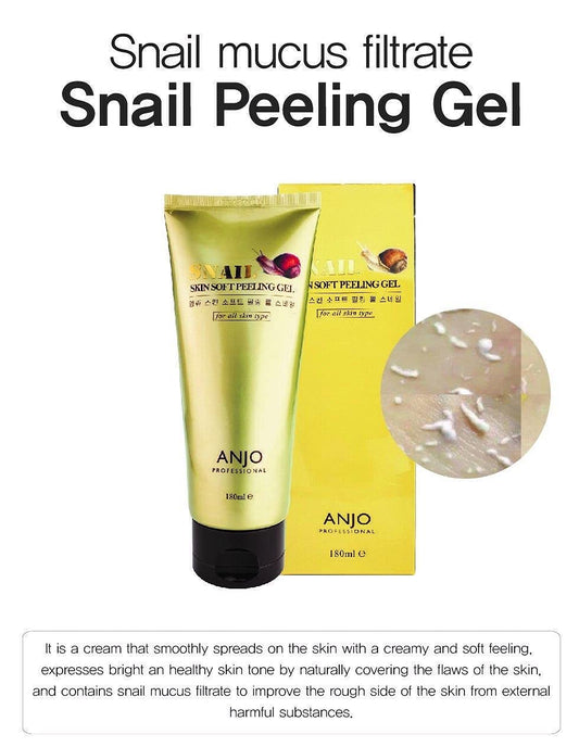 Anjo Snail Gel swatch showing gentle gommage exfoliation