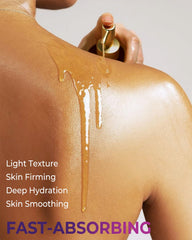 FeeMeFee oil on abdomen for targeted hydration and gentle firming feel