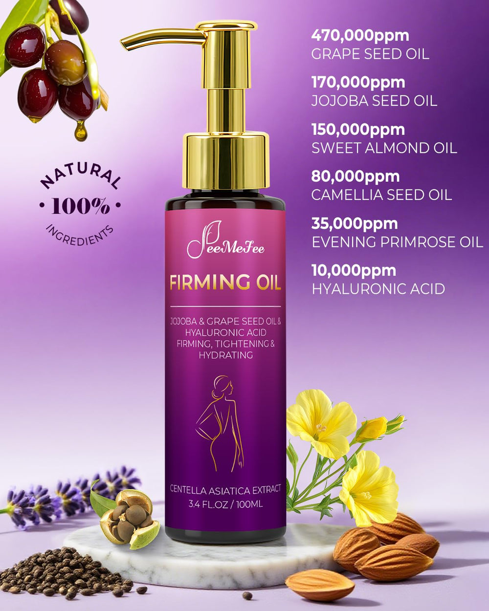 FeeMeFee oil applied after shower for fast hydration and glow