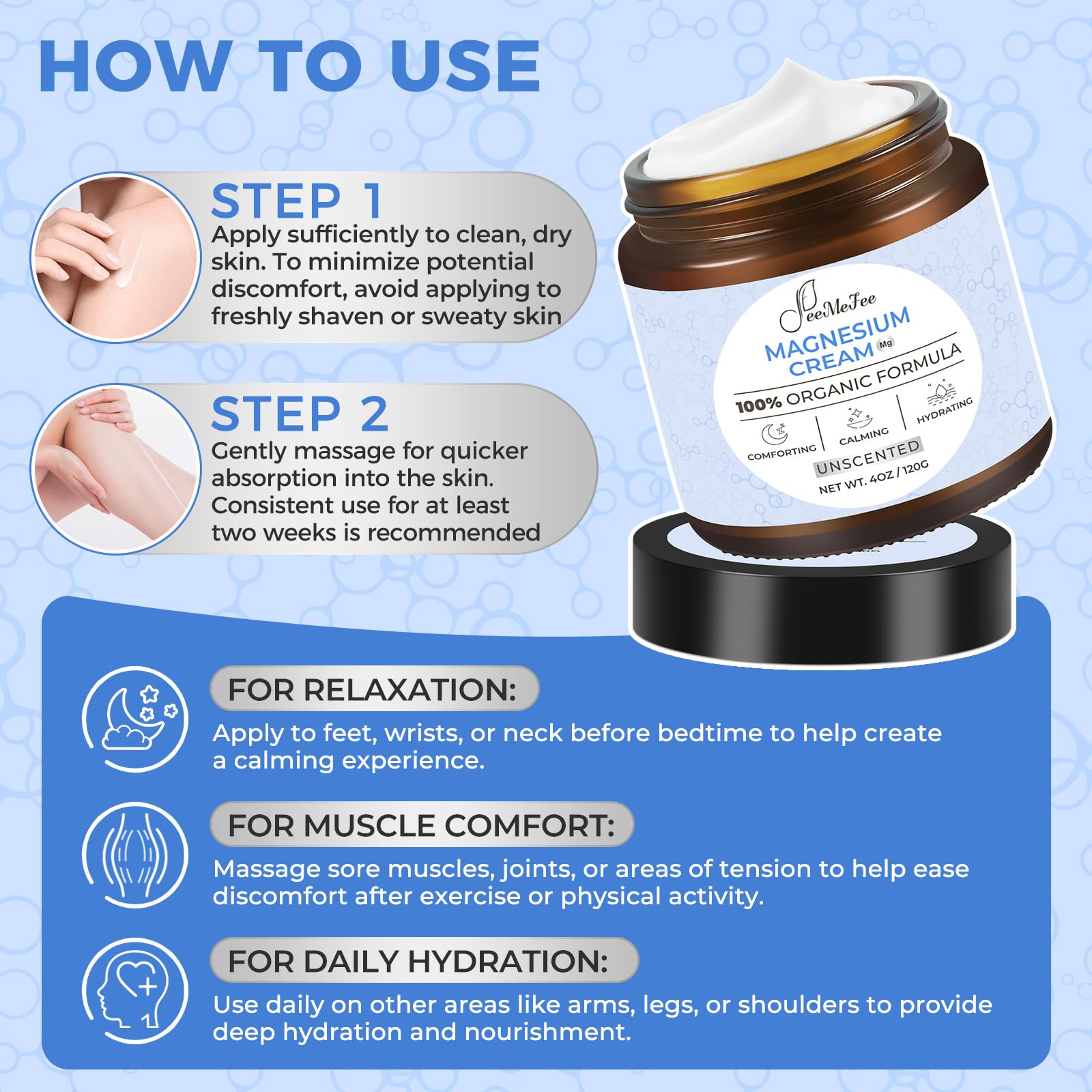 Family-friendly use of FeeMeFee Magnesium Lotion for all ages