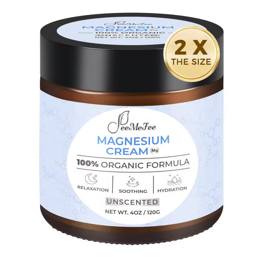 FeeMeFee Magnesium Lotion bottle for a calm bedtime routine