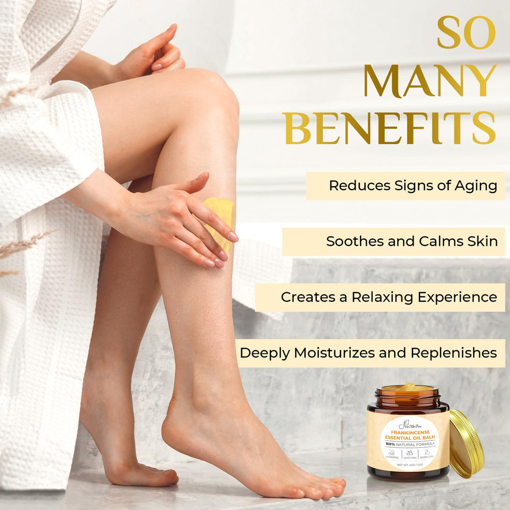 FeeMeFee Frankincense Balm application shows smooth, easily absorbed texture for daily skin care