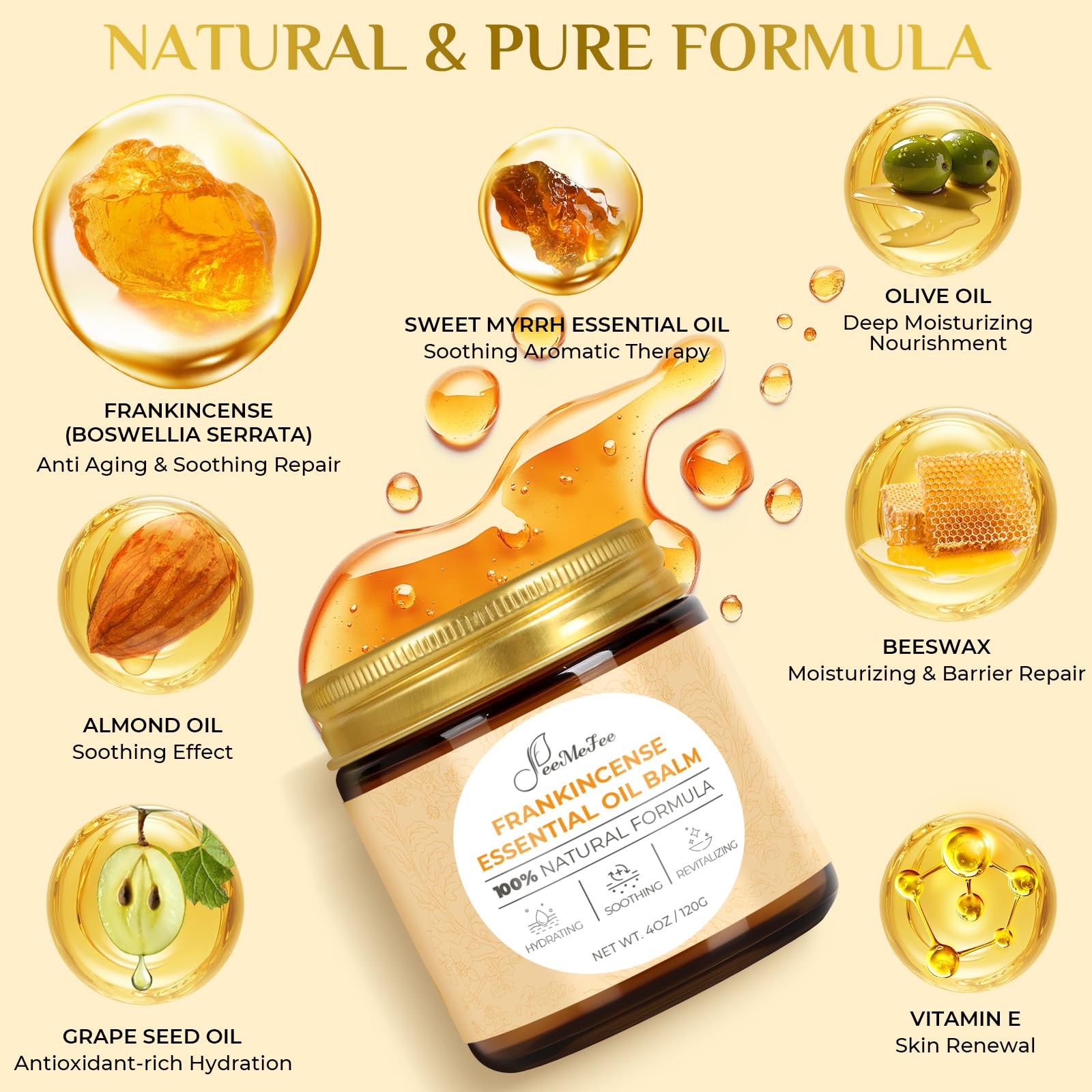 FeeMeFee Frankincense Balm with nourishing oils delivers deep hydration and skin comfort