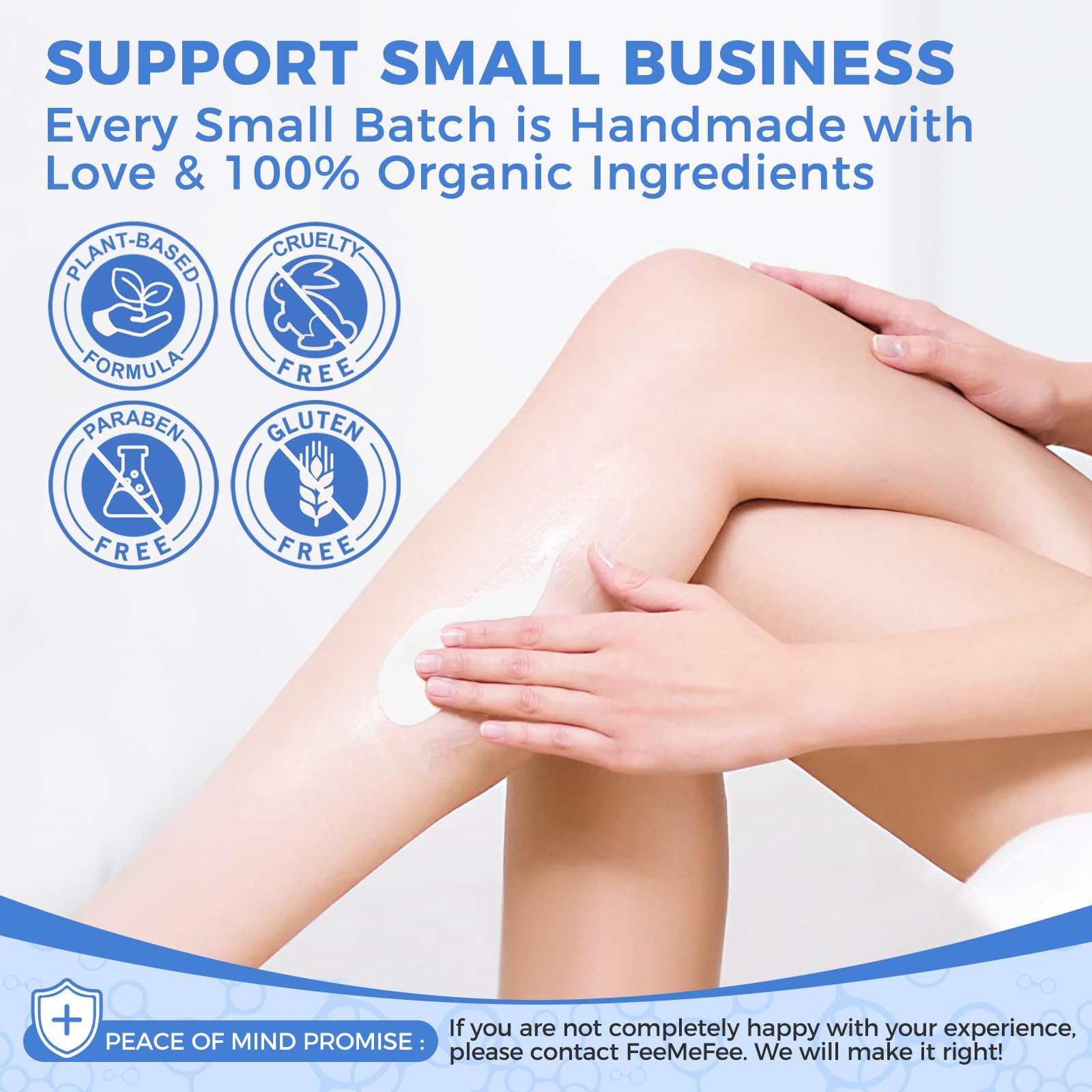 FeeMeFee magnesium lotion with coconut and shea butter for lasting hydration.