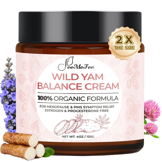 FeeMeFee Wild Yam Cream jar displaying rich hydration for daily use.