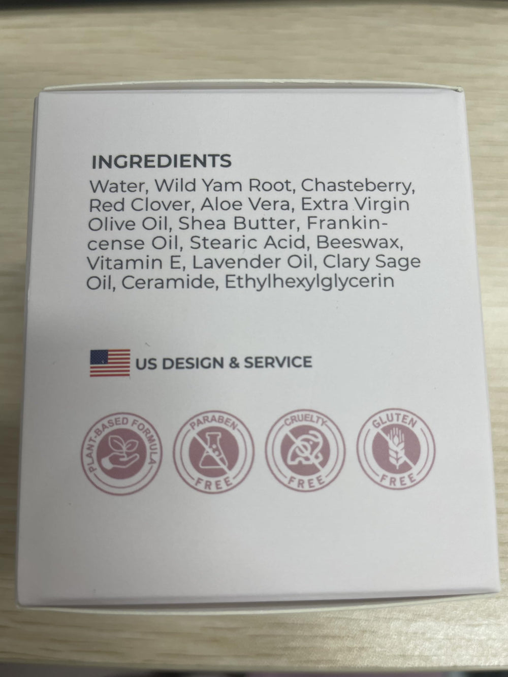 FeeMeFee Wild Yam Cream swirl emphasizes plant-based formula for sensitive skin.