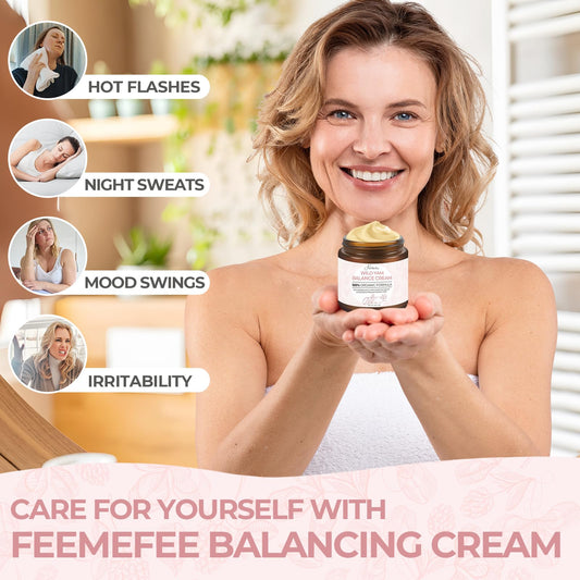 FeeMeFee Wild Yam Cream texture closeup reveals silky, fast-absorbing finish.