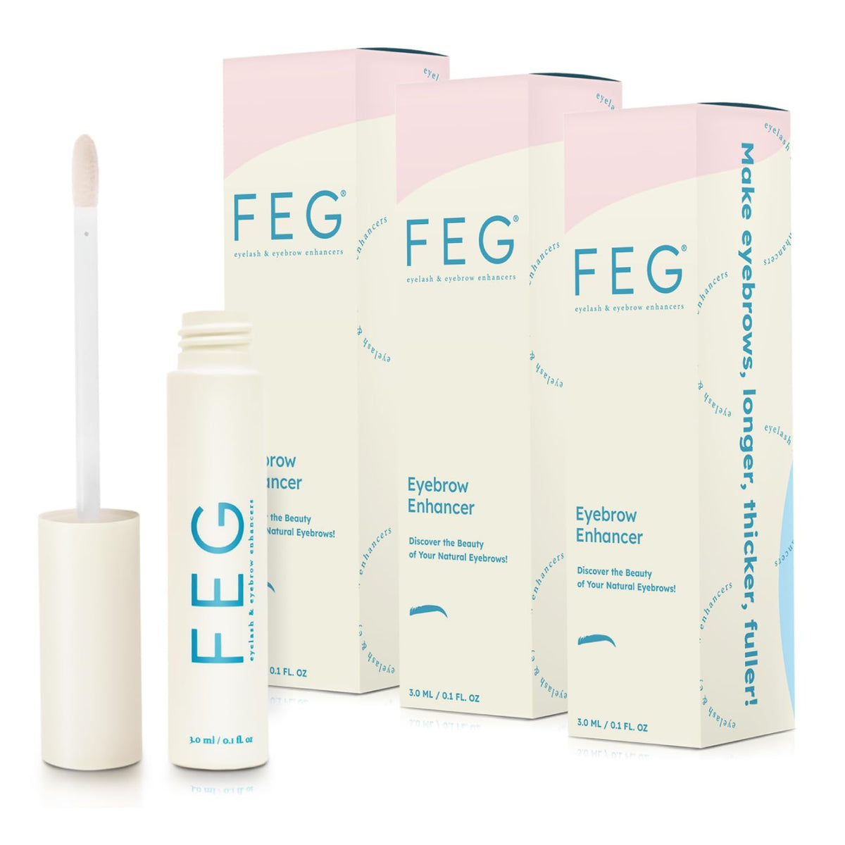 FEG Eyebrow Enhancer bottle with pump for easy nightly use