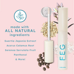 FEG Eyebrow Enhancer Serum daily-use bottle highlighting simple routine.