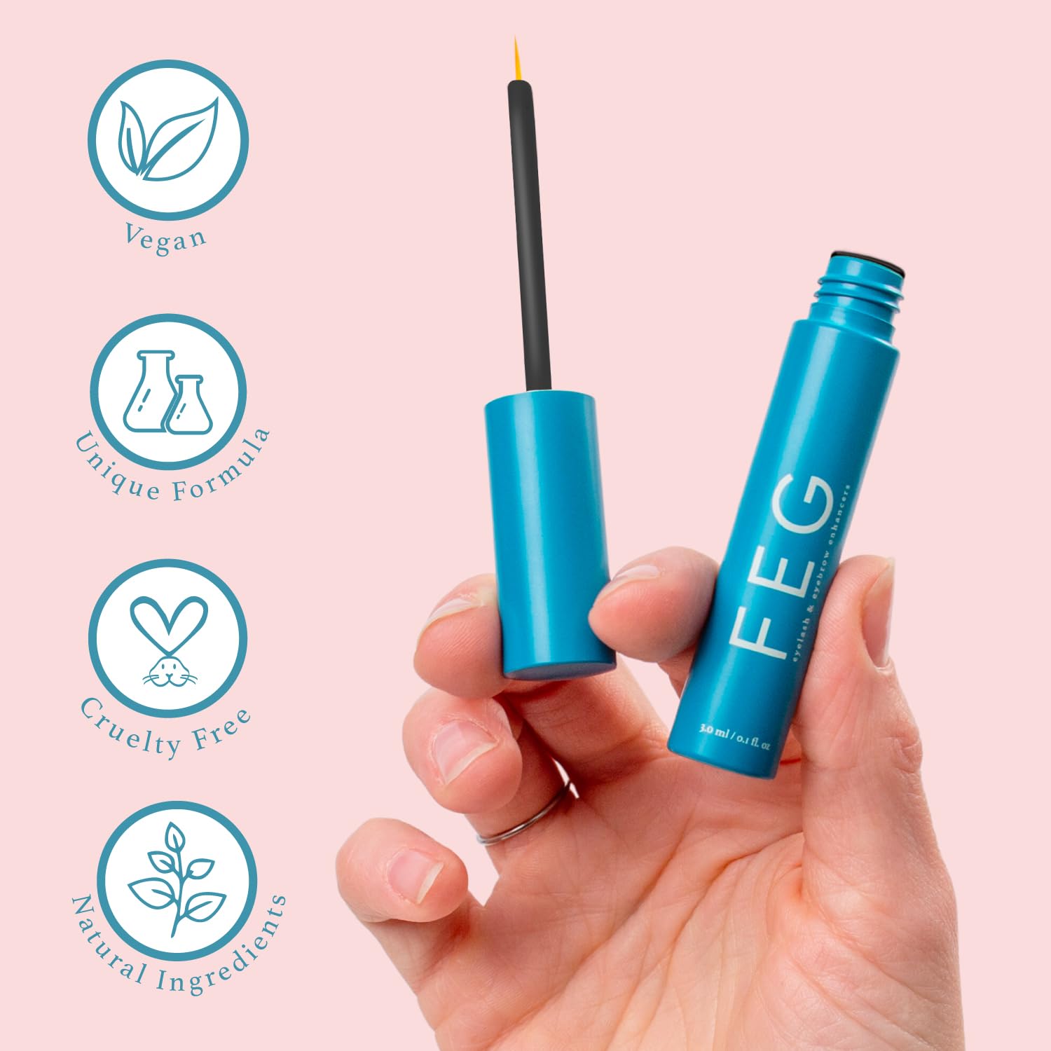 3ml FEG Pro Advanced bottle highlighting compact travel-friendly design