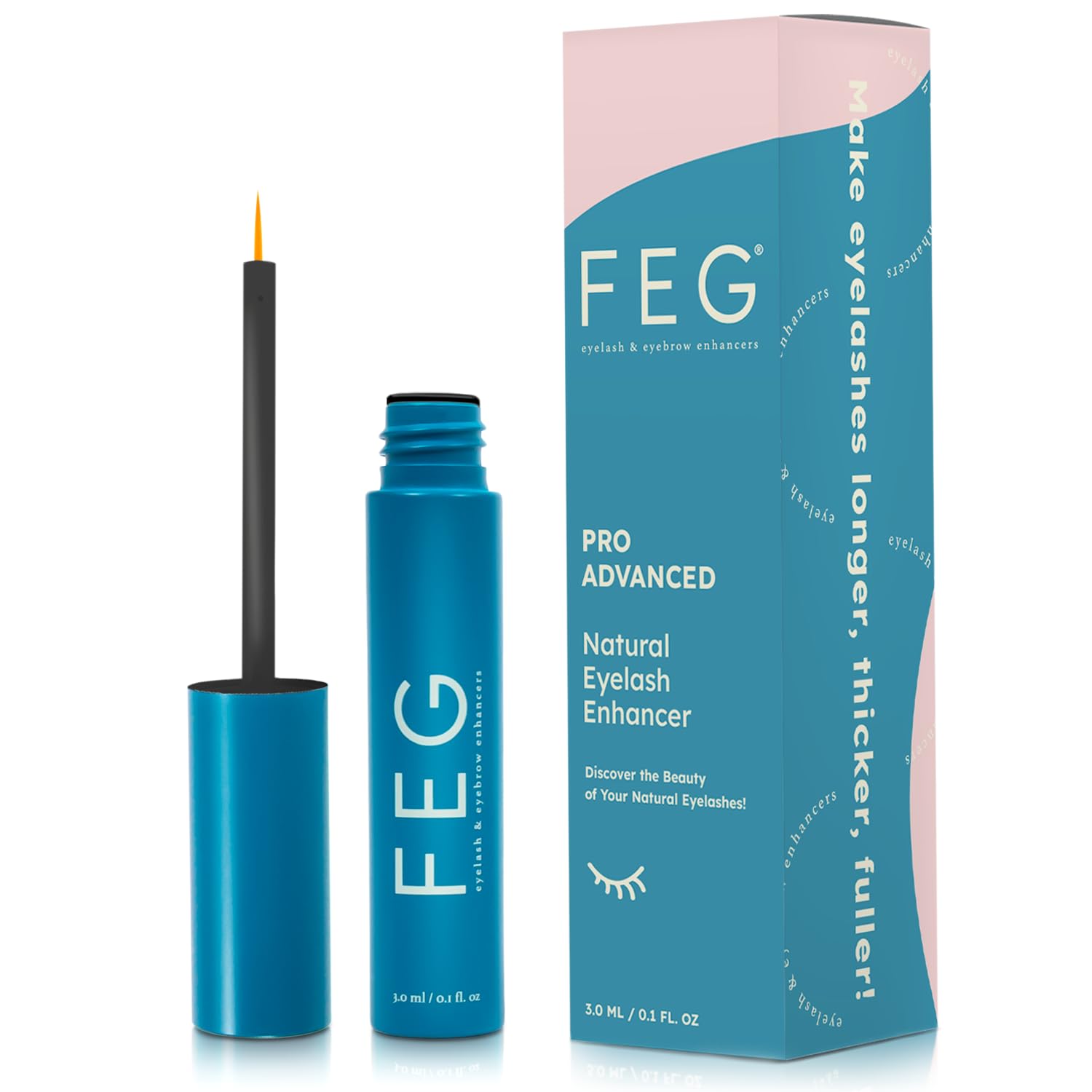 FEG Pro Advanced eyelash serum bottle for easy daily lash care