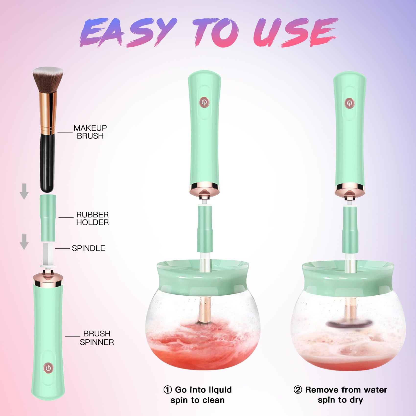 FEIMINI eight-brush holder sizes fit most brushes for versatile cleaning.