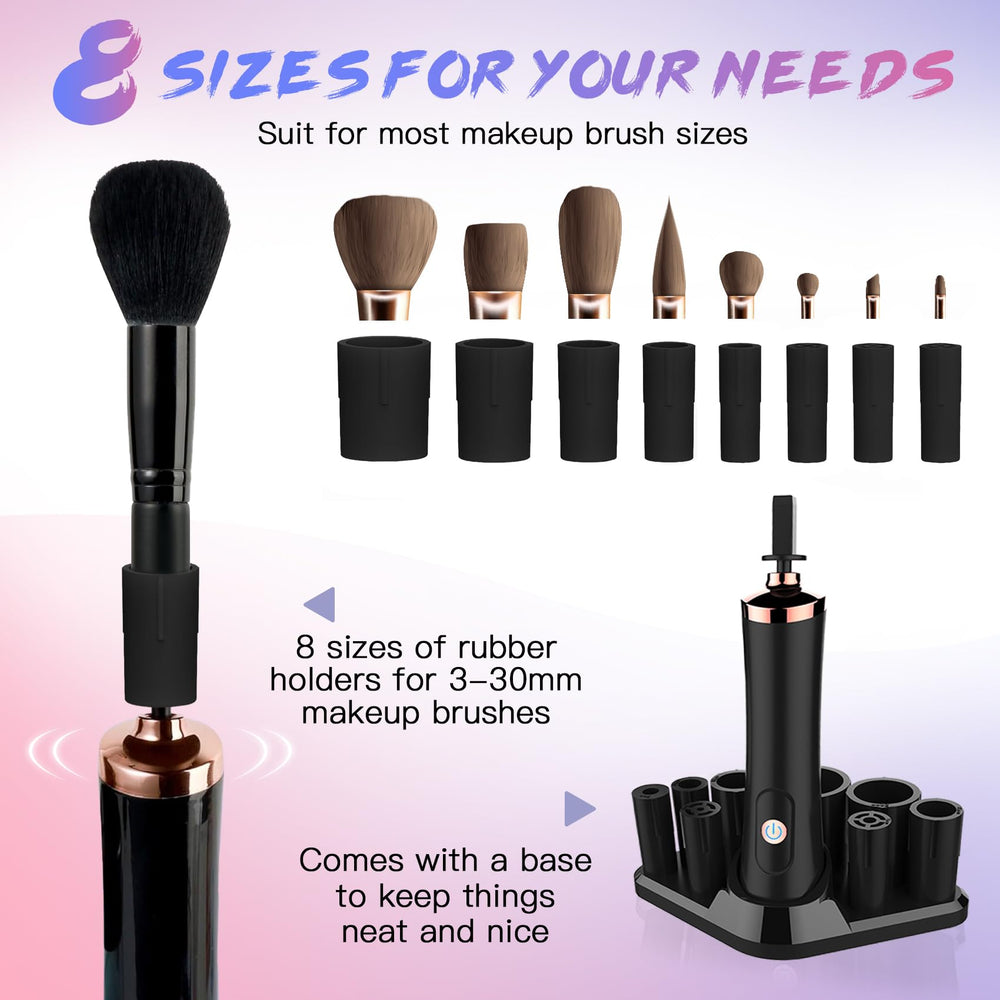 FEIMINI eight-size flexible holders fit most brushes for easy loading.